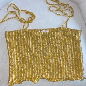 Yellow and white striped tank top